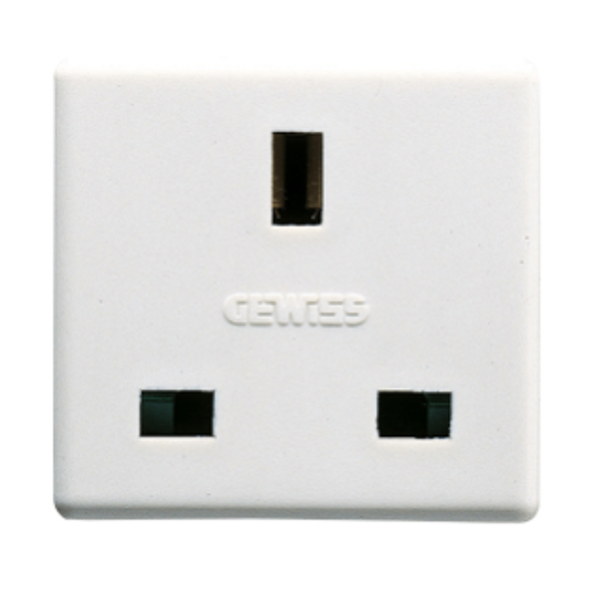 BRITISH STANDARD SOCKET-OUTLET 250V ac - 2P+E 13A - 2 MODULES - SYSTEM WHITE image 1