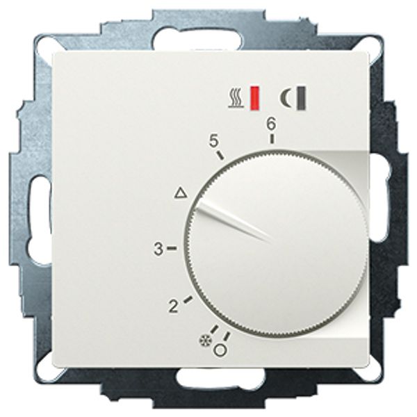 UP room controller, RAL9010 matt 55x55, 5-30C, AC 230V, 16 A relay output 1 NO contact, PWM / 2 point control, switch, TA, LED displays image 2