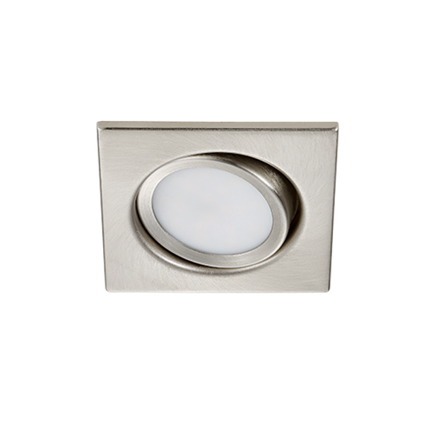 Rila LED recessed spotlight brushed steel square image 1