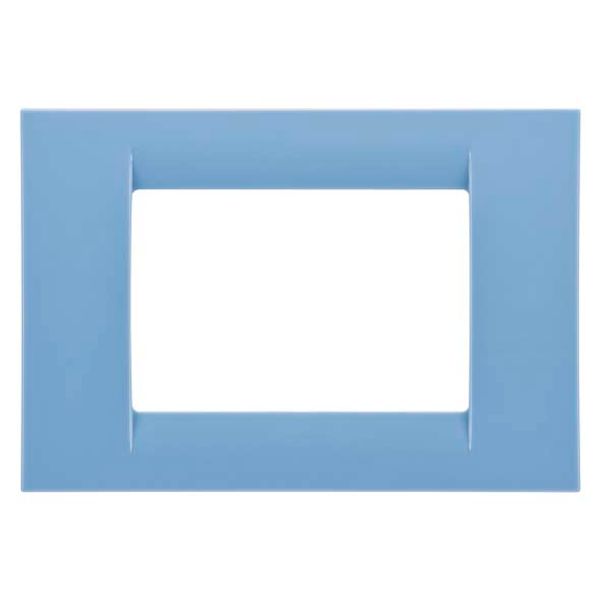 VIRNA PLATE - IN TECHNOPOLYMER GLOSS FINISHING - 3 GANG - SKY BLUE - SYSTEM image 2