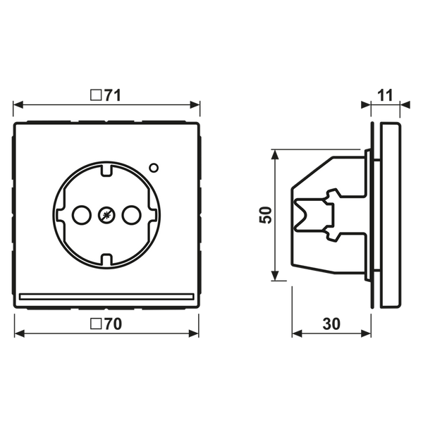 Schuko socket with LED pilot light LS1520-OSWLNW image 3