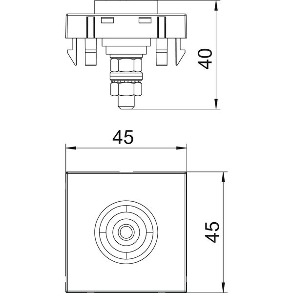 PAD-ID6 RW1 Equipotential bonding socket  45x45mm image 2