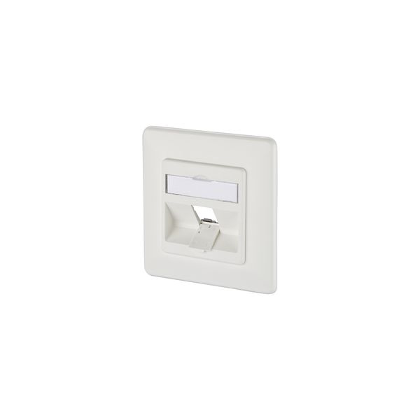 Keystone wall outlet flush mounted 1 port unequipped pure white image 1