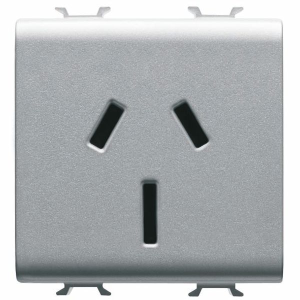 AUSTRALIAN STANDARD SOCKET-OUTLET 250V ac - 2P+E 15A - 2 MODULES - TITANIUM - CHORUSMART image 2