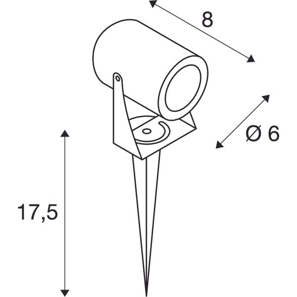 LED SPIKE, anthracite, IP55, 3000K, 40ø image 3