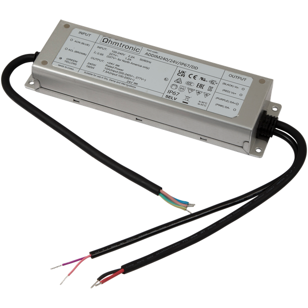 240W 24V IP67 DALI Dimmable Driver image 1