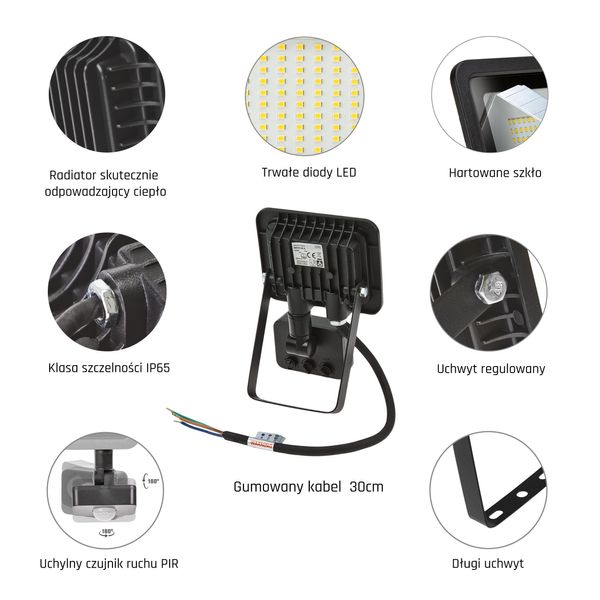 NOCTIS LUX 2 SMD 230V 10W IP44 CW black with sensor image 21