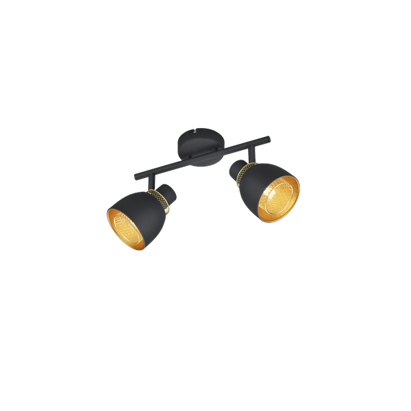 Punch spotlight 2-pc E14 matt black/gold image 1