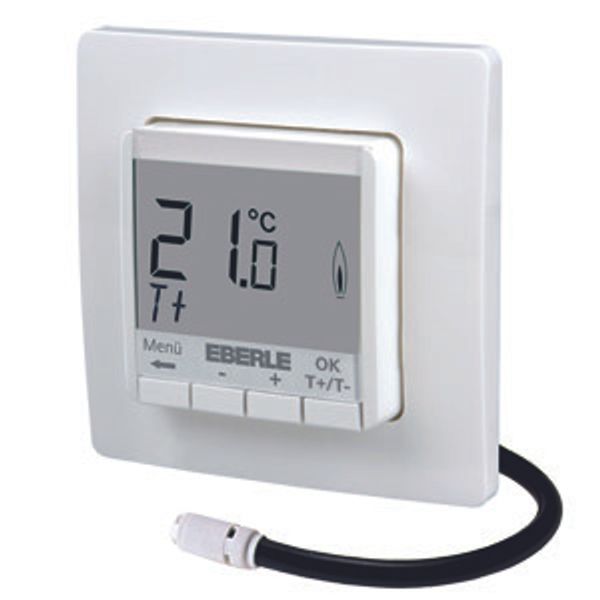 Flush-mounted thermostat as underfloor controller, AC 230V, 1 make contact 16 A, white backlighting image 2