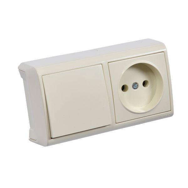 Vera Beige Switch + Socket Horizontal image 1