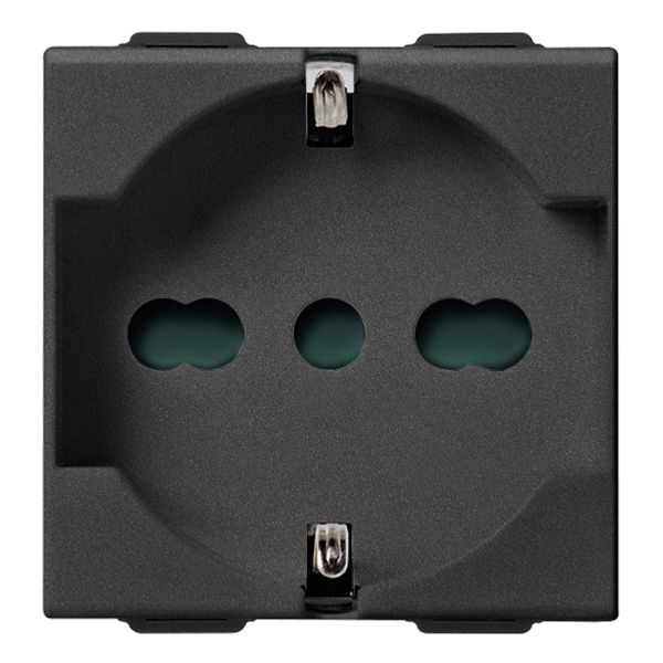 2P+E 16A universal outlet carbon matt image 1