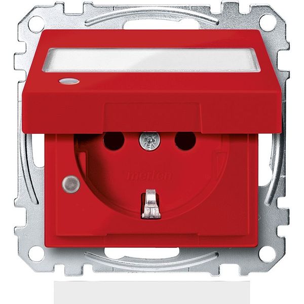 SCHUKO special circuits with hinged cover, indicator light and label, BRS, plug-in terminals, ruby ​​red, System M image 1