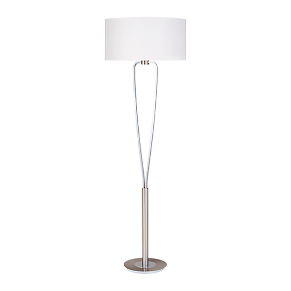 Paris II floor lamp E27 brushed steel image 1