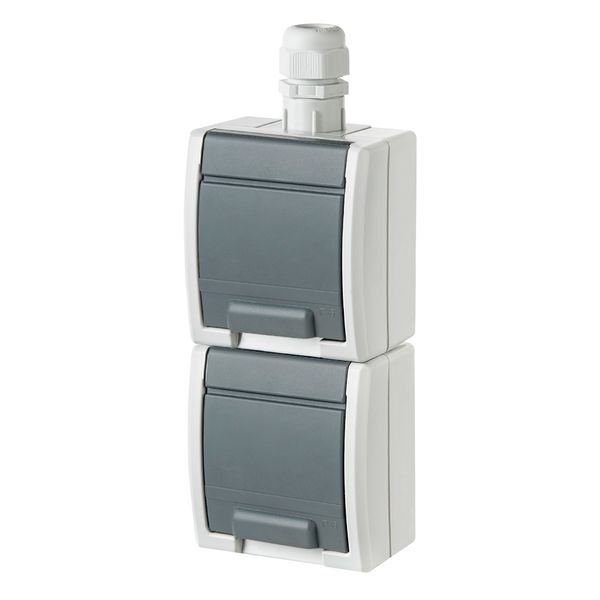 AQUANT SOCKET 2x2P+Z SCHUKO VERTICAL image 1