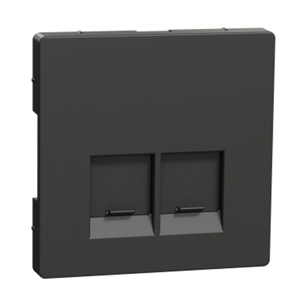 Cen.pl. 2-gang f. Schneider Electric RJ45-Connector, anthracite, System Design image 4