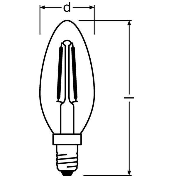 LED Retrofit CLASSIC B DIM 2.8 W/2700 K FIL CL E14 image 3