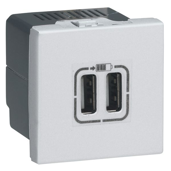 2 USB CHARGER 2 MOD A+A 3A 15W WHITE EUROPE image 1