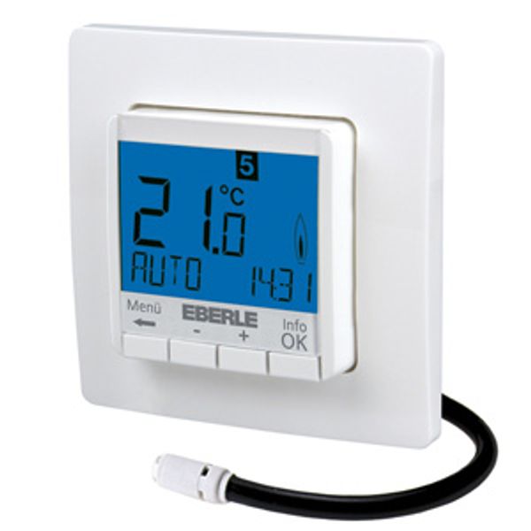 Clock thermostat as a room controller with limiter function, AC 230V, 1NO contact, 10 A, blue backlighting image 2