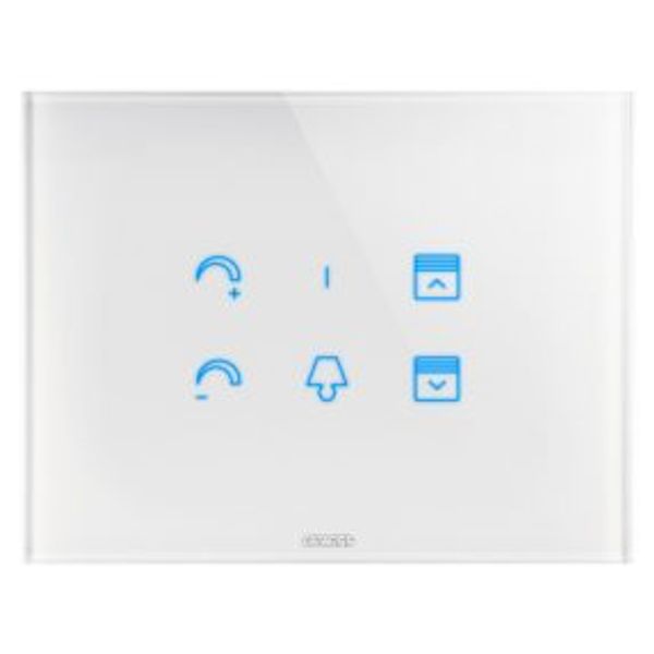 ICE TOUCH PLATE - IN GLASS - INTERCHANGEABLE SYMBOLS - WHITE - CHORUSMART image 1