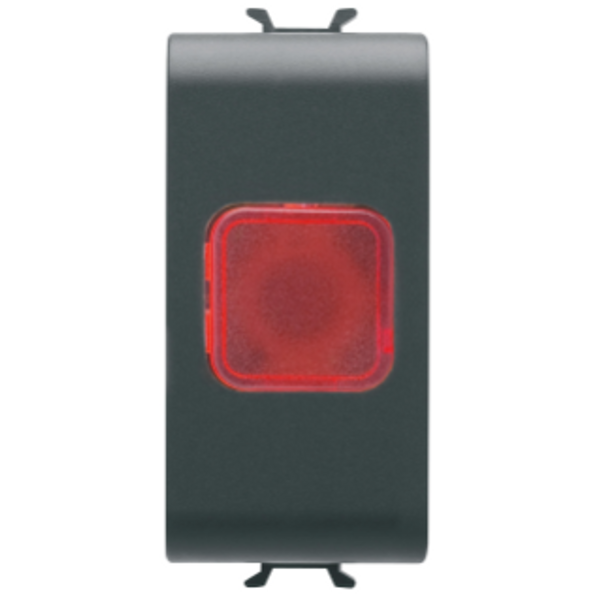 SINGLE INDICATOR LAMP - RED - 1 MODULE - SATIN BLACK - CHORUSMART image 1