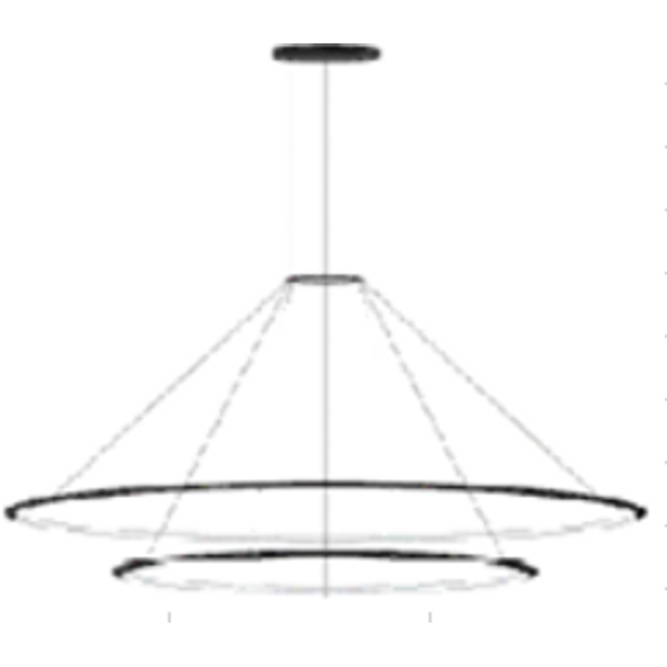 Pendant Circular Outward 2 Rings (ø900 ø600) LED 77.3W 2958lm 2400K White image 1