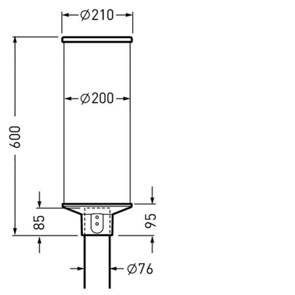 Post-top luminaires Lumantix Zylinder (LTX Z) CLO (normal) Lens Anthracite ET 34W 3800lm 70 asymmetric wide (AB2L) IP65 IK10 5 SDCM 7298840 image 1