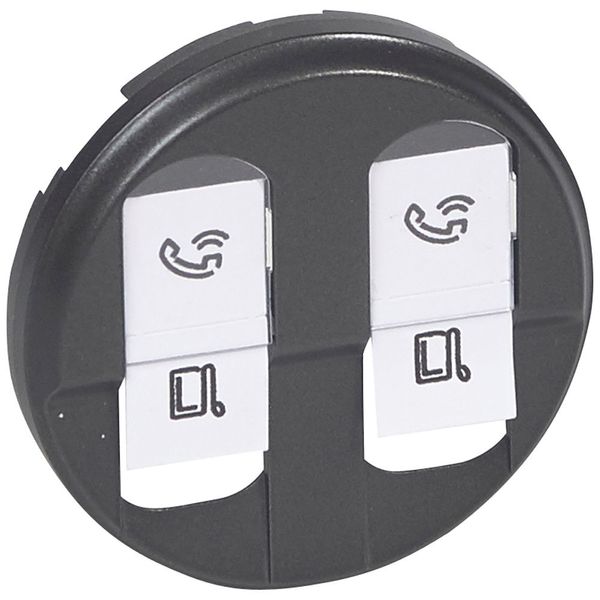 2X RJ 45 COVER GRAPHITE image 1