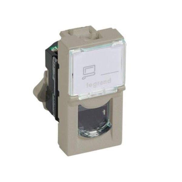 RJ45 socket category 5e FTP 1 module LCS square champagne image 1