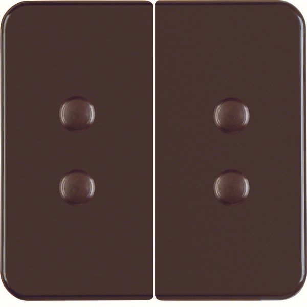 Rocker 2gang, splash-proteced flush-mtd IP44, brown glossy image 1