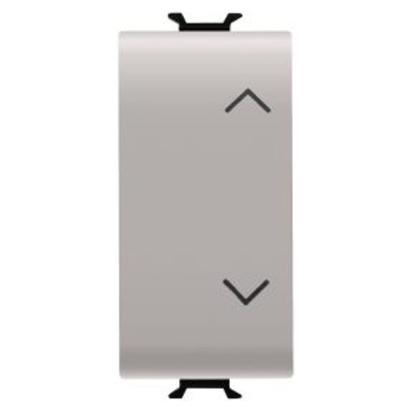 PUSH-BUTTON 1P 250V ac - NO+NO 10A - WITH INTERLOCK -SYMBOL UP- DOWN - 1 MODULE - NATURAL SATIN BEIGE - CHORUSMART image 1