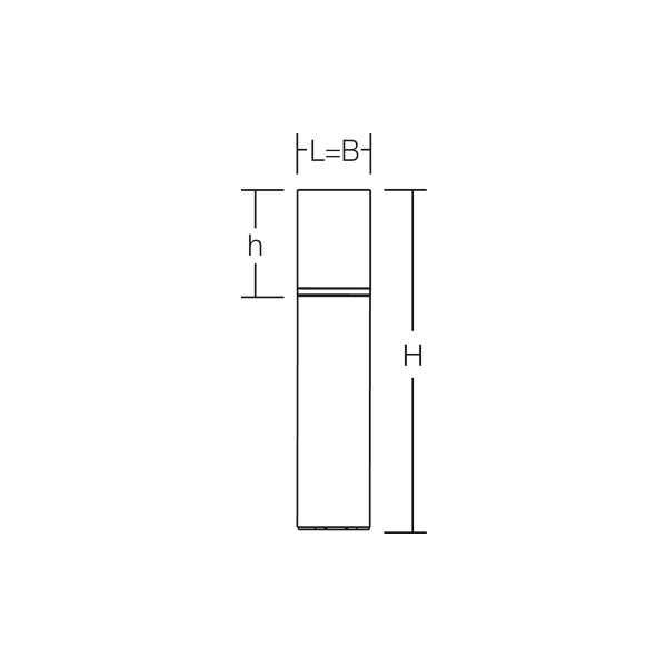 MEGA SQUARE, anthracite, on/off Bollards, L 120 B 120 H 1000, Opal gla image 4