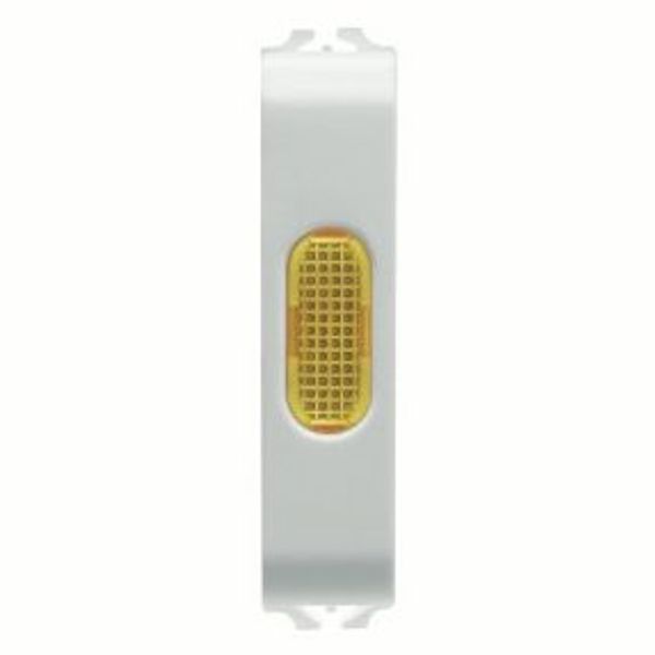 SINGLE INDICATOR LAMP - AMBER - 1/2 MODULE - SATIN WHITE - CHORUSMART image 1