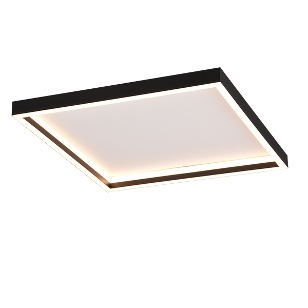 Rotonda LED ceiling lamp square matt black image 1