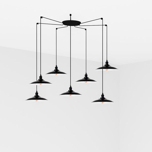 LANG BLACK PENDANT LAMP E27 7L image 1