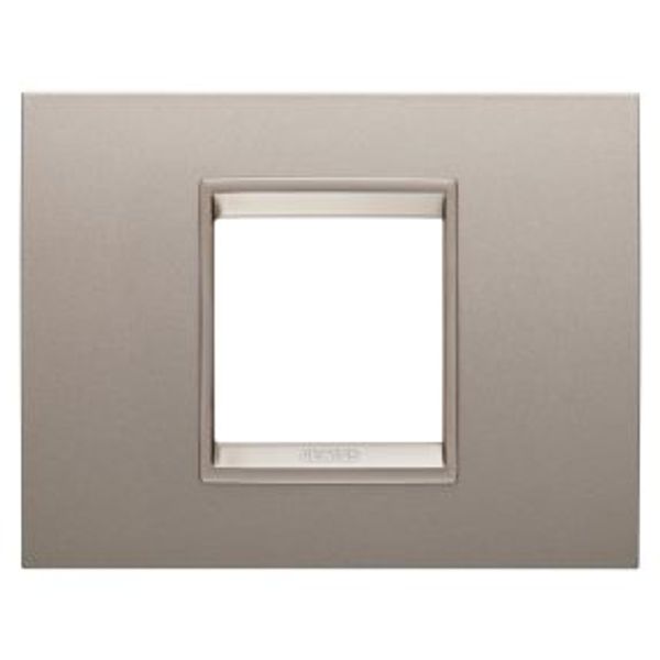 LUX PLATE - IN METAL - 2 MODULES - PEARLY BRONZE - INNER FRAME MATT LIGHT BRONZE - CHORUSMART image 1