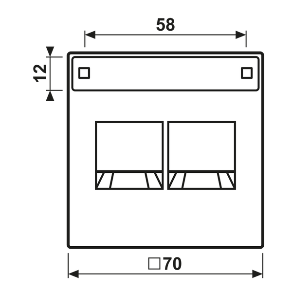 Centre plate for MJ f. 2 sockets AL1969-2NAWE image 2