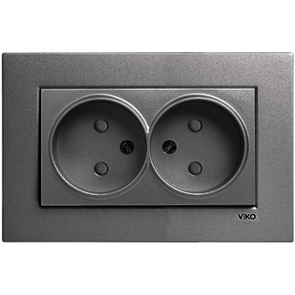 Novella Dark Grey Two Gang Socket image 1