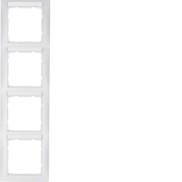 Frame with labelling field 4gang vertical S.1, polar white matt image 1