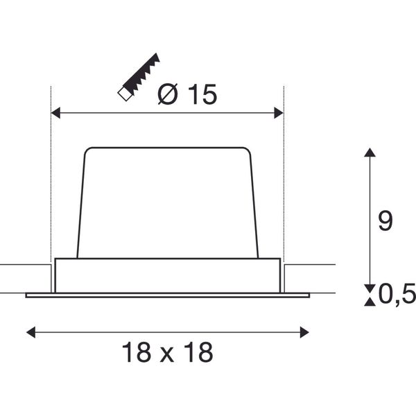 NEW TRIA LED DL SQUARE Set, 25W, 2700K, 30ø, matt black image 2