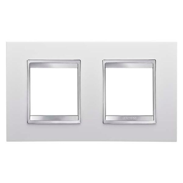 LUX INTERNATIONAL PLATE - IN TECHNOPOLYMER - 2+2 MODULES HORIZONTAL - WHITE - CHORUSMART image 2