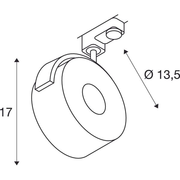 KALU TRACK LEDDISK lamp head, 3000K, 3P.-adapter, black image 3