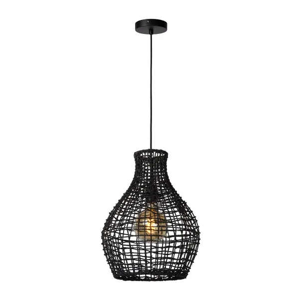 Lucide ALBAN - Pendant light - Ø 35 cm - 1xE27 - Black image 1