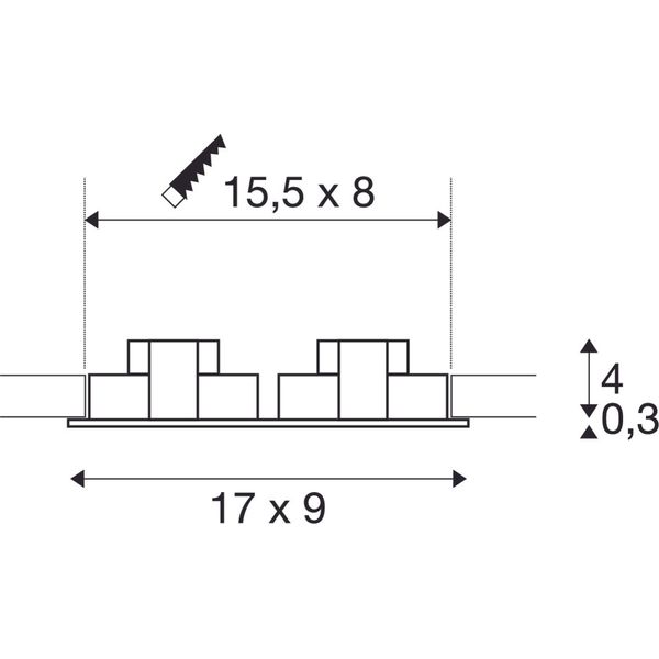 NEW TRIA 2 DL SQUARE Set, 2x6W, 2700K, 38ø, matt black image 2