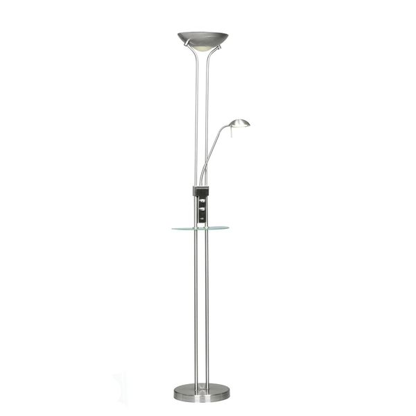 Alari LED Floor Lamp Nickel USB image 1