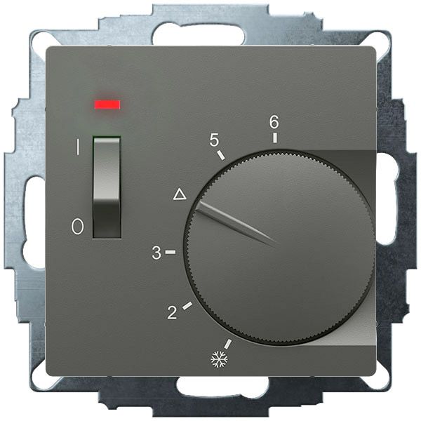 UP room controller, anthracite 55x55, 5-30C, AC 24V, 1 opener 10 A at DC 24 V 100 W, temperature reduction approx. 4K image 1