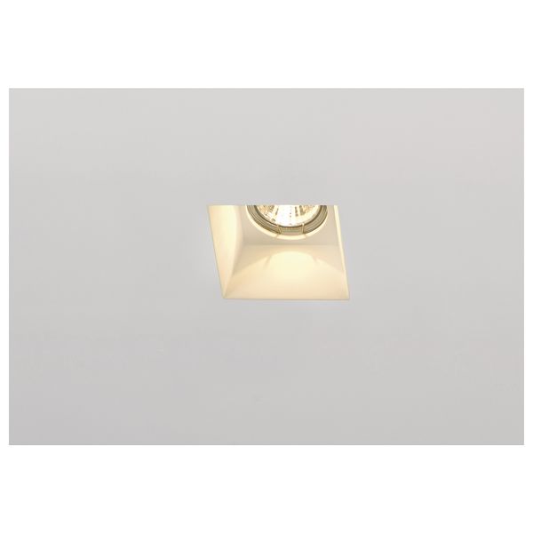 PLASTRA downlight, GU10, square white plaster image 2