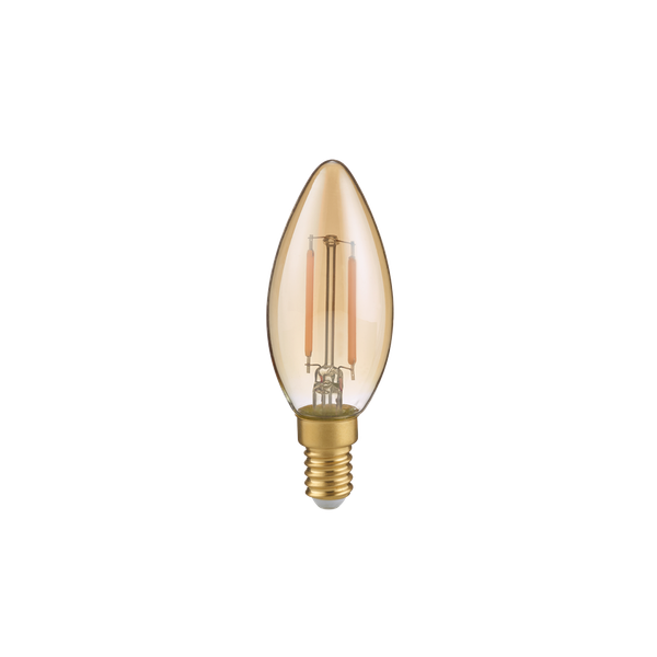 Bulb LED E14 filament candle 2W 225 lm 2700K brown image 1