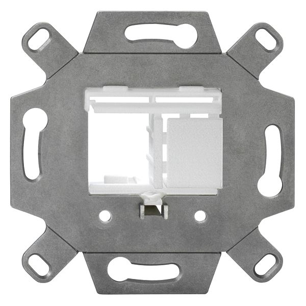 Montageadapter, 1- oder 2-fach, für Keystone-Module, reinweiß (ähnlich RAL 9010), für TAE-Abdeckungen image 1