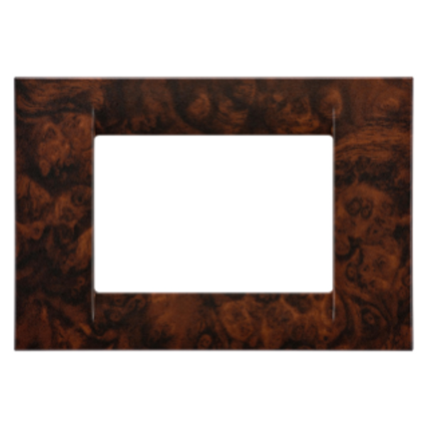 VIRNA PLATE - IN TECHNOPOLYMER - 3 GANG - ENGLISH WALNUT - SYSTEM image 1