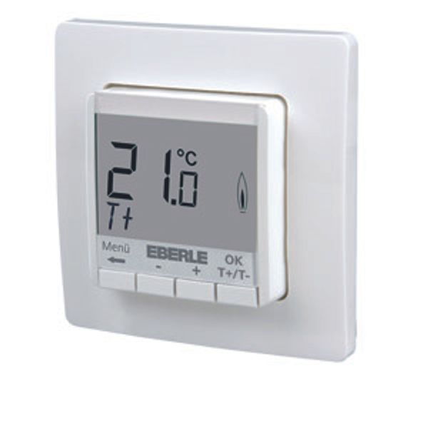 Flush-mounted thermostat as room controller, AC 230V, 1NO contact, 10 A, white backlighting image 2